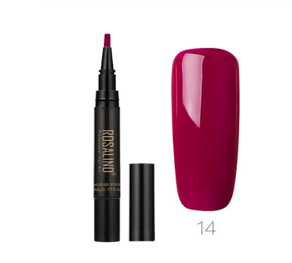 GLOZARA 5ml Solid Color Nail Art Pen UV Gel Polish Fine Tip Nail Glue GLOZARA