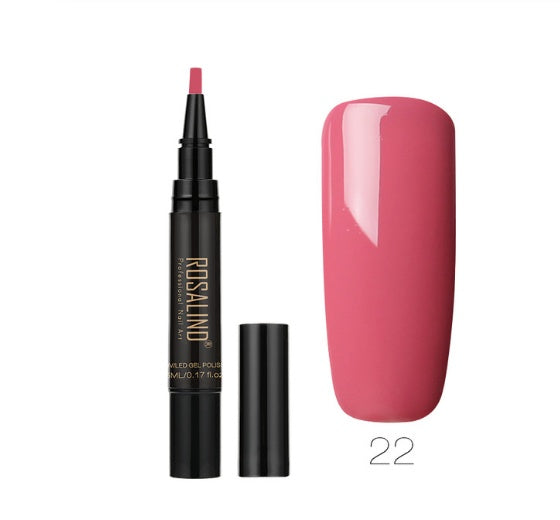 GLOZARA 5ml Solid Color Nail Art Pen UV Gel Polish Fine Tip Nail Glue GLOZARA