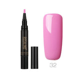 GLOZARA 5ml Solid Color Nail Art Pen UV Gel Polish Fine Tip Nail Glue GLOZARA