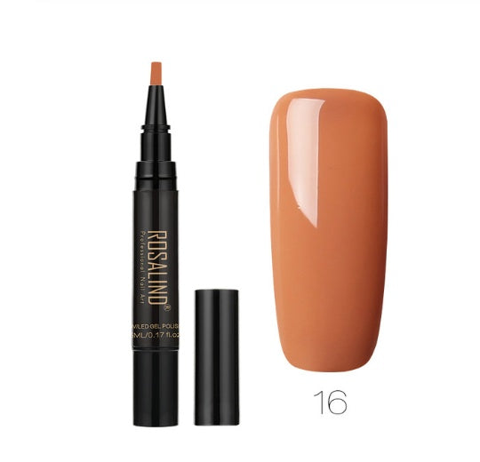 GLOZARA 5ml Solid Color Nail Art Pen UV Gel Polish Fine Tip Nail Glue GLOZARA