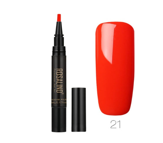 GLOZARA 5ml Solid Color Nail Art Pen UV Gel Polish Fine Tip Nail Glue GLOZARA