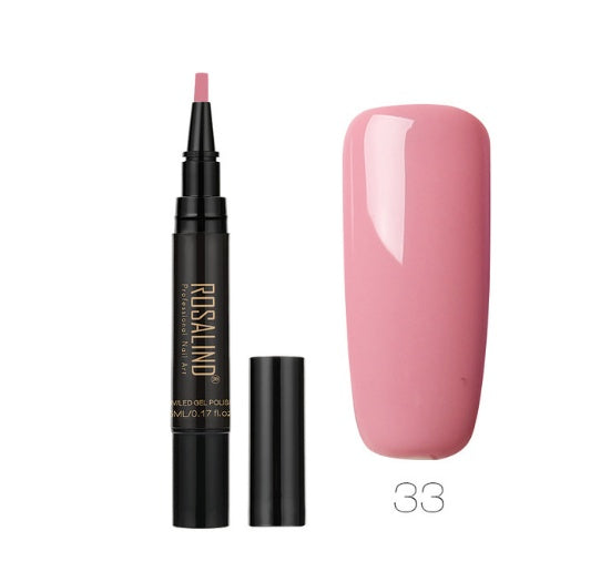 GLOZARA 5ml Solid Color Nail Art Pen UV Gel Polish Fine Tip Nail Glue GLOZARA