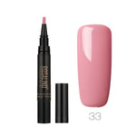 GLOZARA 5ml Solid Color Nail Art Pen UV Gel Polish Fine Tip Nail Glue GLOZARA