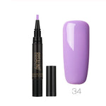 GLOZARA 5ml Solid Color Nail Art Pen UV Gel Polish Fine Tip Nail Glue GLOZARA