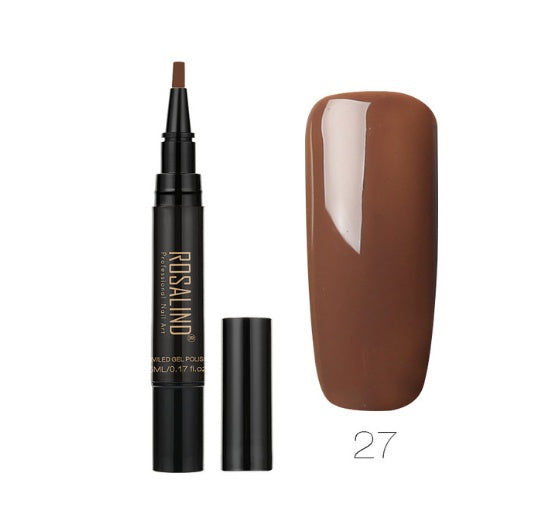 GLOZARA 5ml Solid Color Nail Art Pen UV Gel Polish Fine Tip Nail Glue GLOZARA