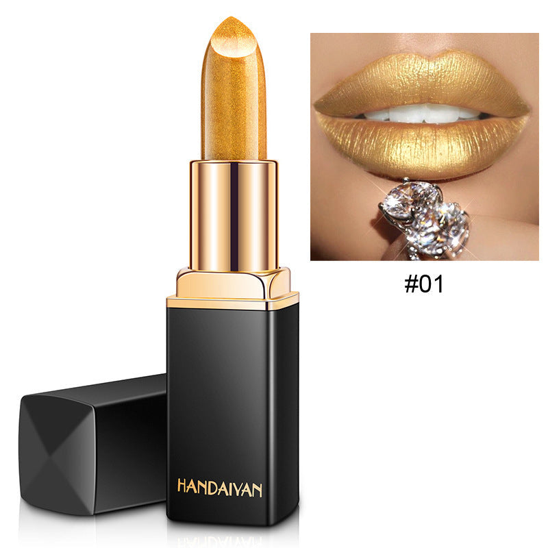 GLOZARA Pearlescent Color-Changing Metallic Lipstick with Gilt Shine GLOZARA