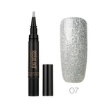 GLOZARA 5ml Solid Color Nail Art Pen UV Gel Polish Fine Tip Nail Glue GLOZARA