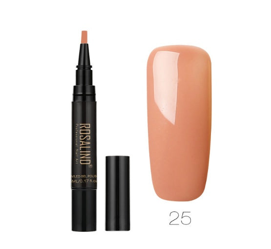 GLOZARA 5ml Solid Color Nail Art Pen UV Gel Polish Fine Tip Nail Glue GLOZARA