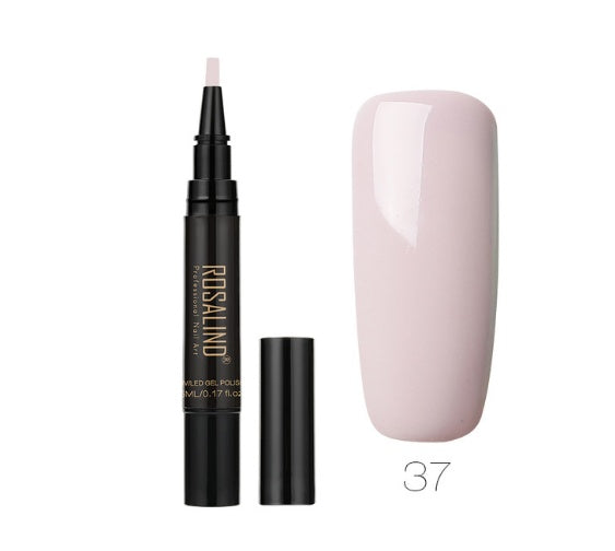 GLOZARA 5ml Solid Color Nail Art Pen UV Gel Polish Fine Tip Nail Glue GLOZARA