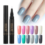 GLOZARA 5ml Solid Color Nail Art Pen UV Gel Polish Fine Tip Nail Glue GLOZARA