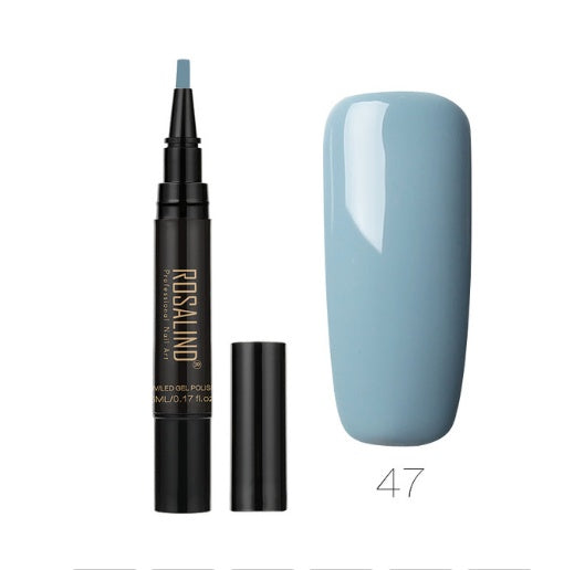 GLOZARA 5ml Solid Color Nail Art Pen UV Gel Polish Fine Tip Nail Glue GLOZARA