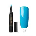 GLOZARA 5ml Solid Color Nail Art Pen UV Gel Polish Fine Tip Nail Glue GLOZARA