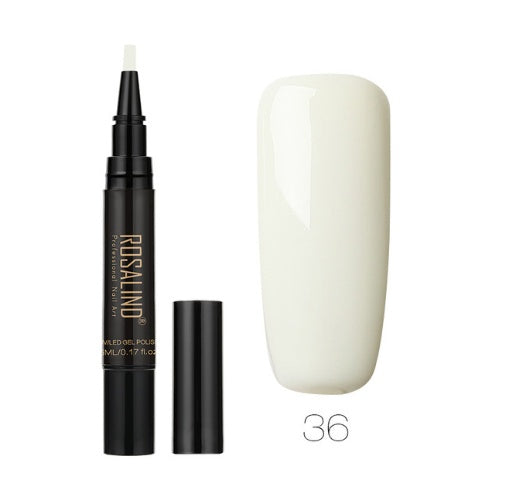 GLOZARA 5ml Solid Color Nail Art Pen UV Gel Polish Fine Tip Nail Glue GLOZARA