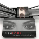 GLOZARA 12-Piece Makeup Brush Set with Wooden Handles in Iron Storage Box GLOZARA