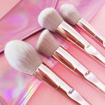 Glozara Pink Makeup Brush Set with Soft Bristles and Carry Clutch GLOZARA