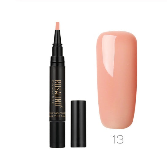 GLOZARA 5ml Solid Color Nail Art Pen UV Gel Polish Fine Tip Nail Glue GLOZARA