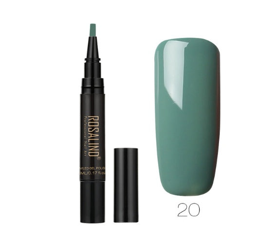 GLOZARA 5ml Solid Color Nail Art Pen UV Gel Polish Fine Tip Nail Glue GLOZARA