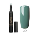 GLOZARA 5ml Solid Color Nail Art Pen UV Gel Polish Fine Tip Nail Glue GLOZARA