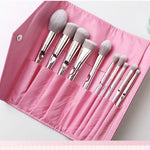 Glozara Pink Makeup Brush Set with Soft Bristles and Carry Clutch GLOZARA