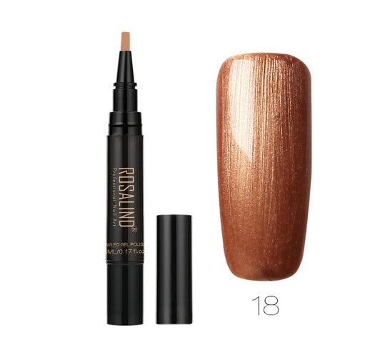 GLOZARA 5ml Solid Color Nail Art Pen UV Gel Polish Fine Tip Nail Glue GLOZARA