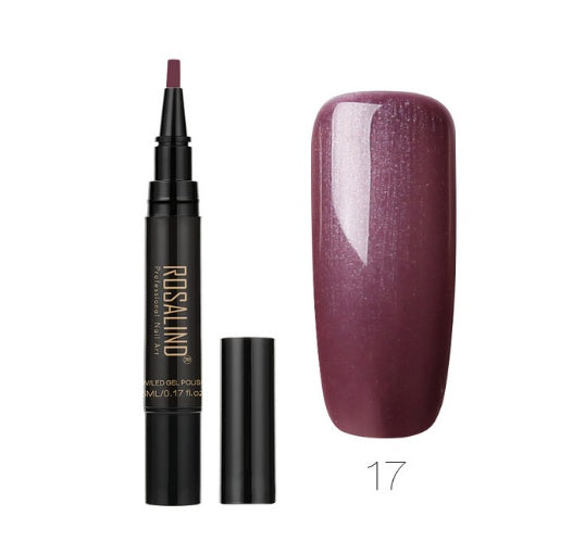 GLOZARA 5ml Solid Color Nail Art Pen UV Gel Polish Fine Tip Nail Glue GLOZARA