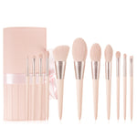 Glozara 11-Piece Makeup Brush Set with Wooden Handles and Ribbon Bag GLOZARA