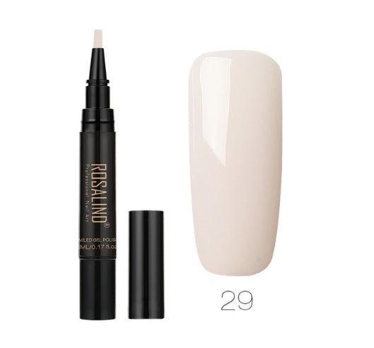 GLOZARA 5ml Solid Color Nail Art Pen UV Gel Polish Fine Tip Nail Glue GLOZARA