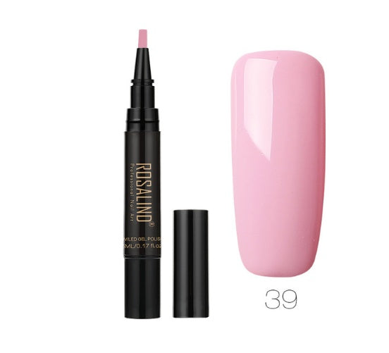 GLOZARA 5ml Solid Color Nail Art Pen UV Gel Polish Fine Tip Nail Glue GLOZARA