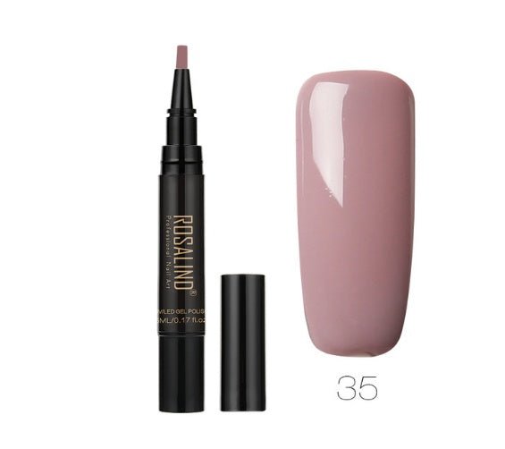 GLOZARA 5ml Solid Color Nail Art Pen UV Gel Polish Fine Tip Nail Glue GLOZARA