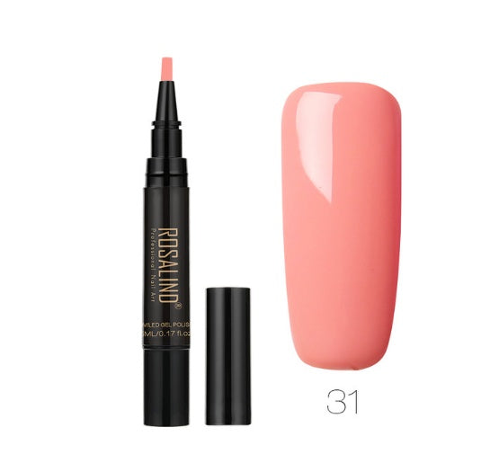 GLOZARA 5ml Solid Color Nail Art Pen UV Gel Polish Fine Tip Nail Glue GLOZARA