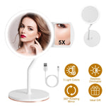 Glozara 5X Magnifying Lighted Makeup Mirror with 3 Color Modes GLOZARA