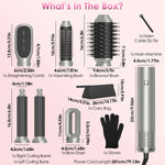 GLOZARA 6-in-1 Hot Air Styler with Auto Wrap, Dryer & Curling Brush GLOZARA