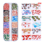 Glozara Christmas Polymer Clay Nail Ornaments Winter Festival Set Glozara