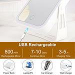 Glozara 10X Lighted Makeup Mirror, Double-Sided, 3 Light Colors, USB Rechargeable GLOZARA