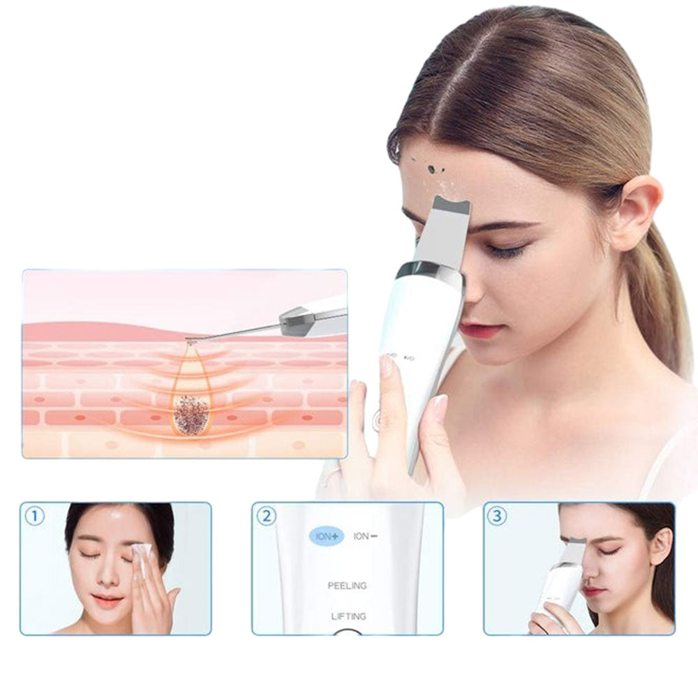 GLOZARA Ultrasonic Skin Scrubber Facial Cleaner with EMS Lifting GLOZARA