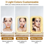 Glozara 10X Lighted Makeup Mirror, Double-Sided, 3 Light Colors, USB Rechargeable GLOZARA